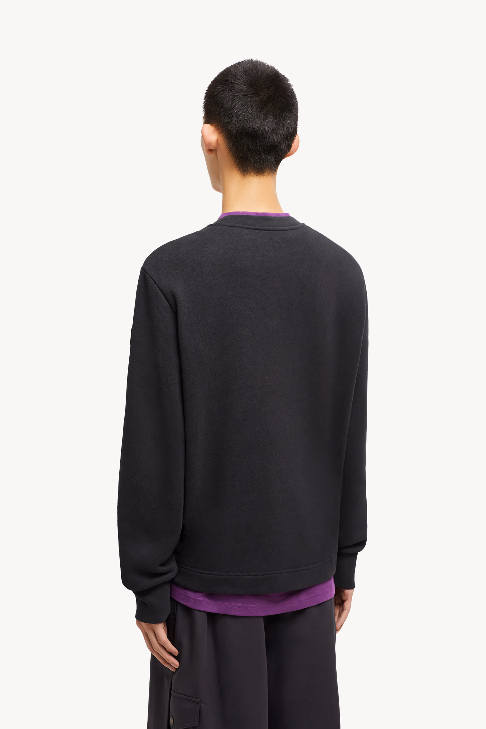 Logo Cotton Sweatshirt Men Black Moncler 5